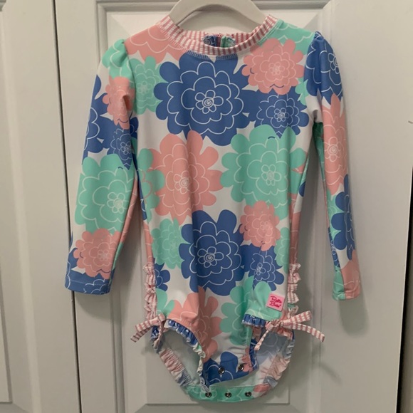 Ruffle Butts Other - PERFECT RuffleButts® Size 3T Long Sleeve Swimsuit with UPF 50+ Sun Protection